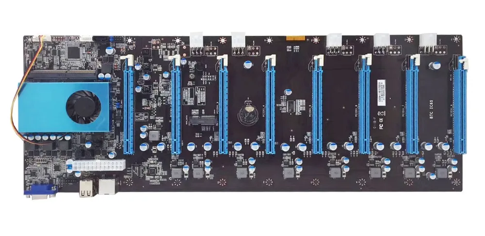 BTC IC6S Mining материнская плата 8 видеокарт PCI Express 16x Слоты DDR4 USB2.0 SATA3.0 VGA 1000 Мбит/с LAN