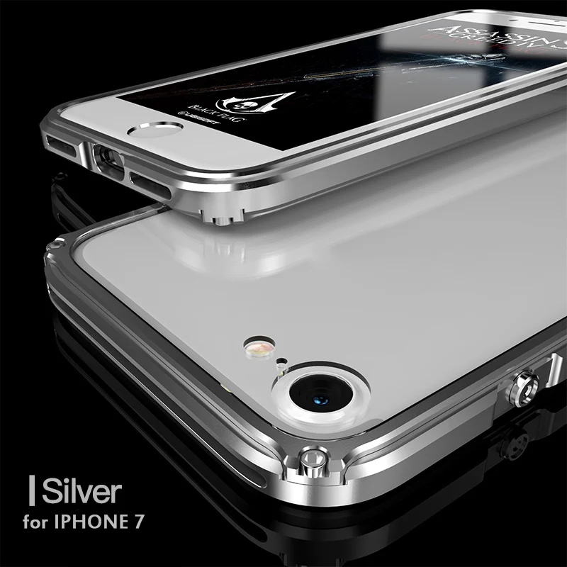 Для iphone 7/8/plus, чехол с металлической рамкой, прозрачная задняя Противоударная защита камеры, чехол Legend series, чехол для iphone 7/8 - Цвет: Silver