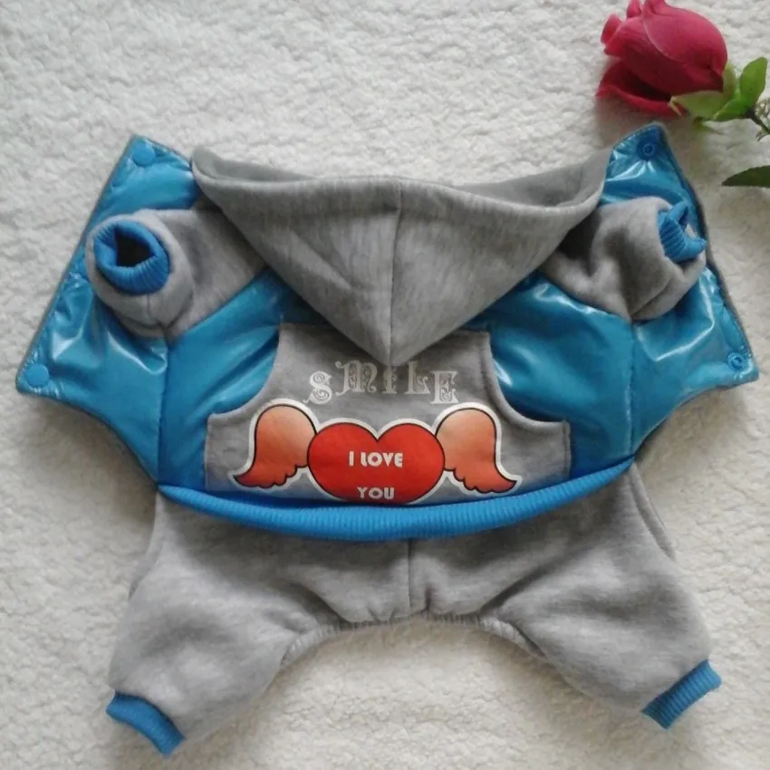 Розовая Одежда для маленьких собак зимняя стеганая толстовка с капюшоном