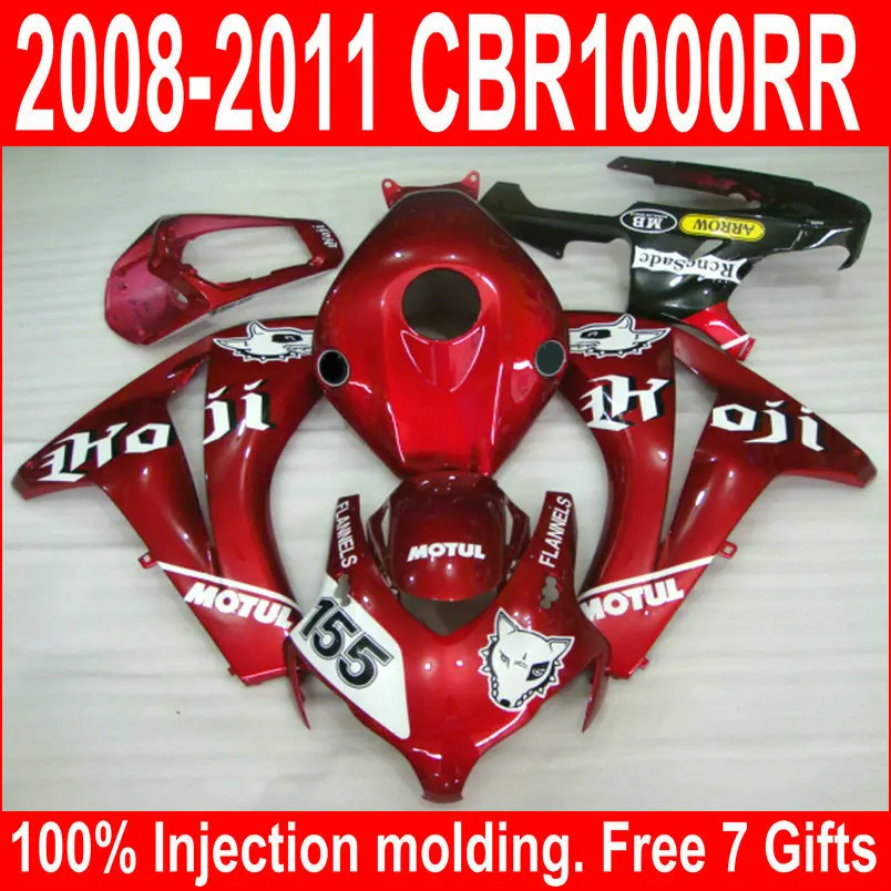 Инъекции формованный обтекатель комплект Подходит для Honda CBR1000RR 08 09 10 11 винно