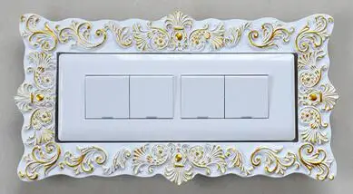 Переключатель на стену с наклейками Защитная крышка Европейская смола креативный светильник переключатель Панель рамка настенная розетка декоративные наборы - Цвет: Тёмно-синий