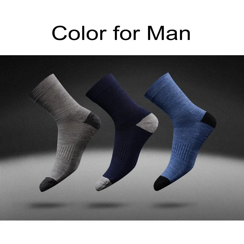 men mix color 3 пары, высокое качество, австралийская мериносовая шерсть, толстые носки для мужчин и женщин, Зимние Повседневные теплые носки - Цвет: men mix color