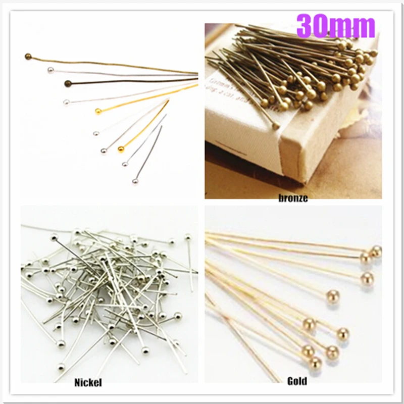 Золотистые/Серебристые/бронзовые/никелевые булавки с шаровой головкой 200 шт. 0 5*25
