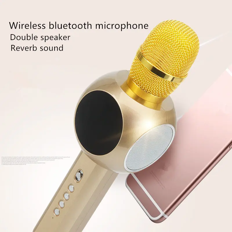 Беспроводной караоке микрофон Bluetooth Динамик 2 в 1 ручной реальном времени петь и