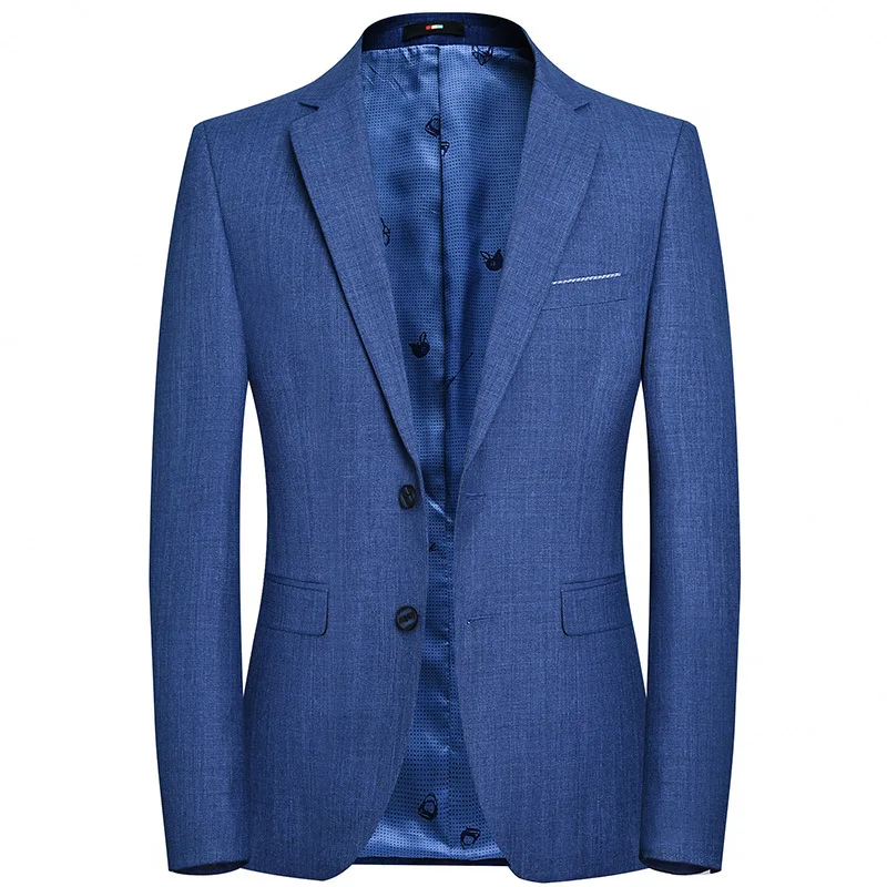 

2019 Mens Korea Slim Fashion Blazer Male Casual Wedding Dress Suit Solid Color Simple Young Coat Jacket For Men