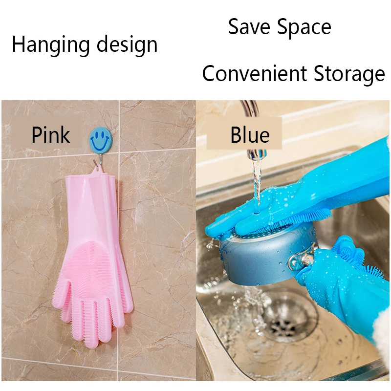 Magic Silicone Dish Washing Gloves Kitchen Accessories Dishwashing Glove Household Tools for Cleaning Car Pet Brush |