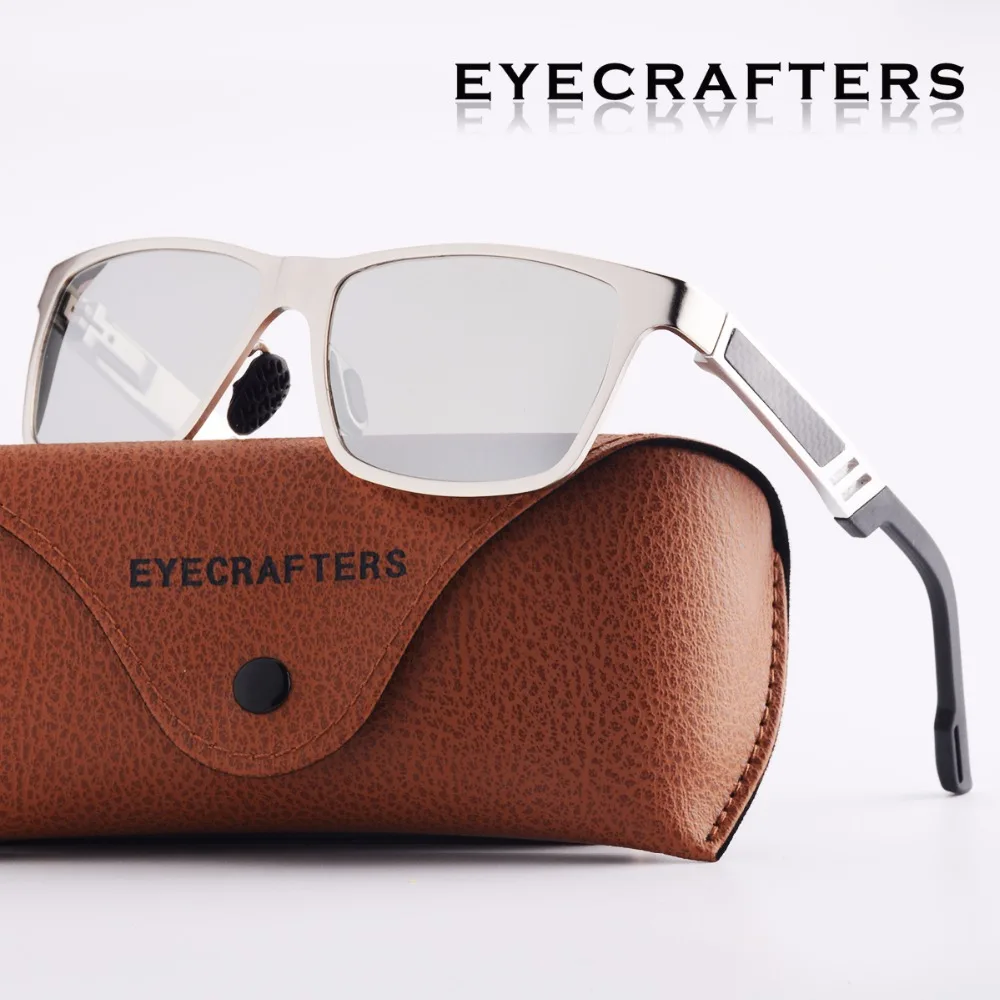 Мужские зеркальные солнцезащитные очки Eyecrafters коричневые дизайнерские
