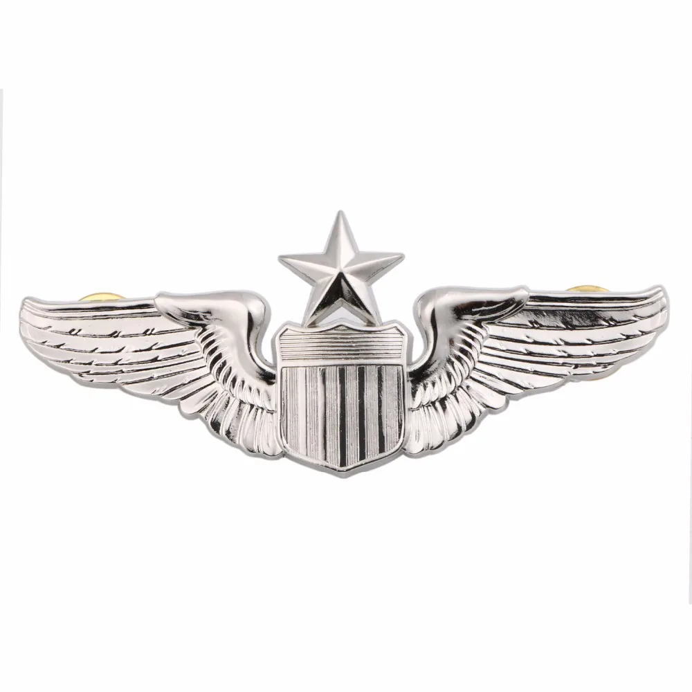 ВВС США старший пилот значок металлического крыла INSIGNIA серебристо-32209 |