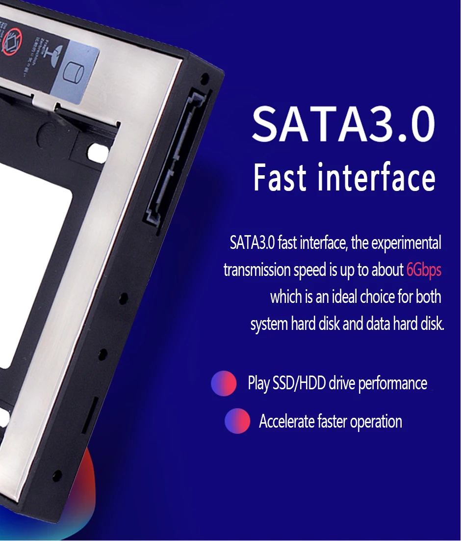 SATA 3,0 2nd HDD Caddy 12,7 мм 2," 2 ТБ SSD чехол для жесткого диска с светодиодный корпус для ноутбука DVD-ROM Оптический отсек