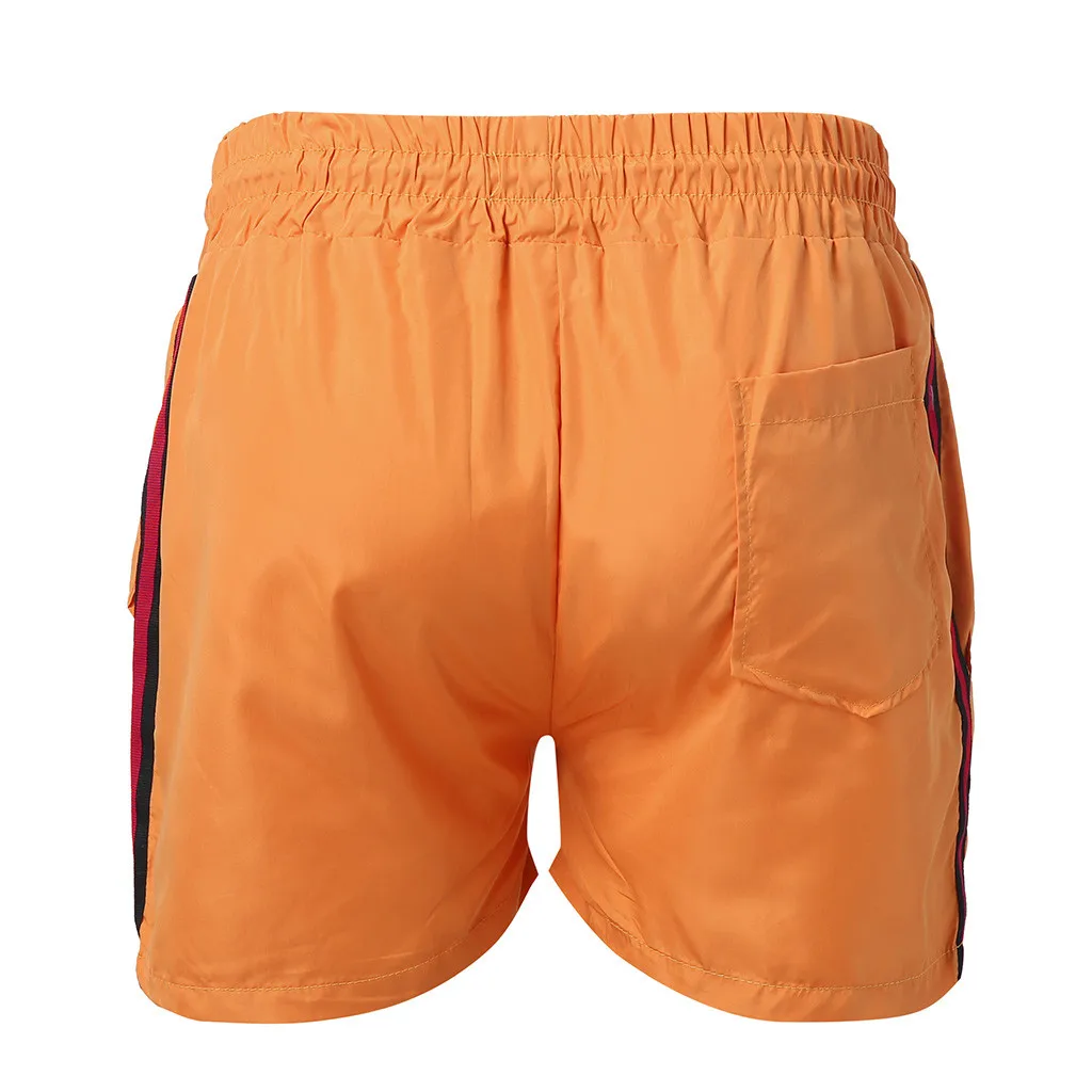 Мужские летние однотонные повседневные мужские шорты Bermuda Masculina, мужские шорты, быстросохнущие Бермуды, повседневные мужские шорты для бега - Цвет: Оранжевый