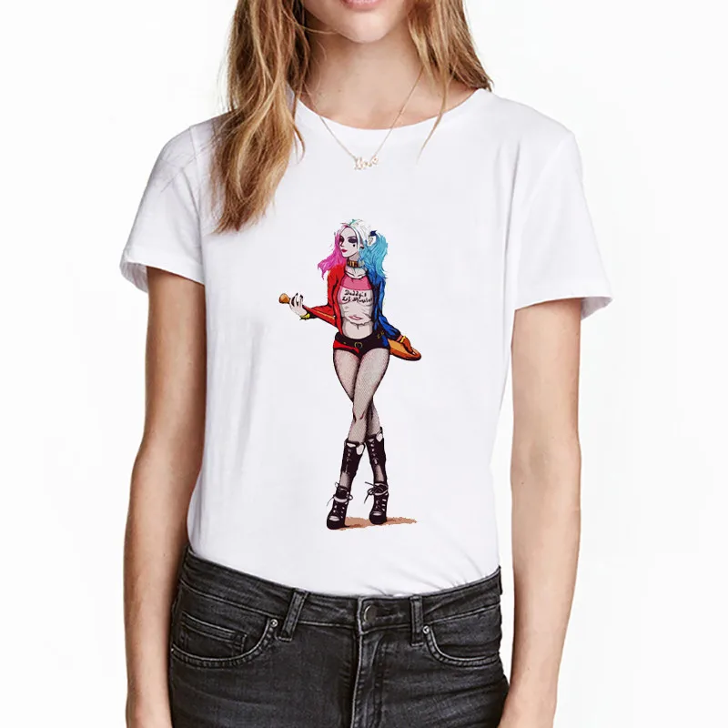 Женские отряд самоубийц Harley футболки Quinn для девочек на тему фильмов женский