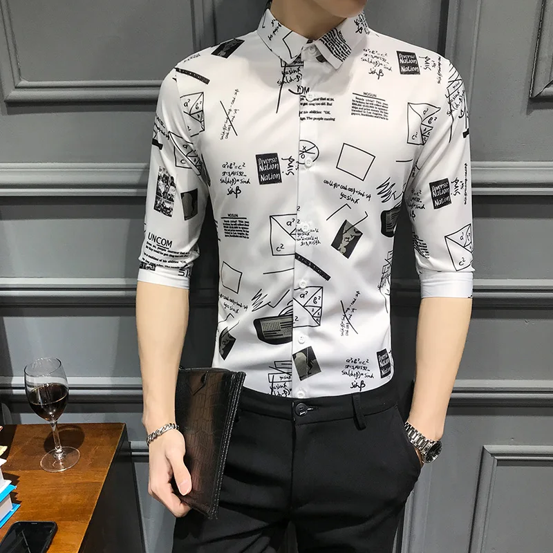 2019 новая Молодежная мужская рубашка с коротким рукавом Модная легкая и дышащая