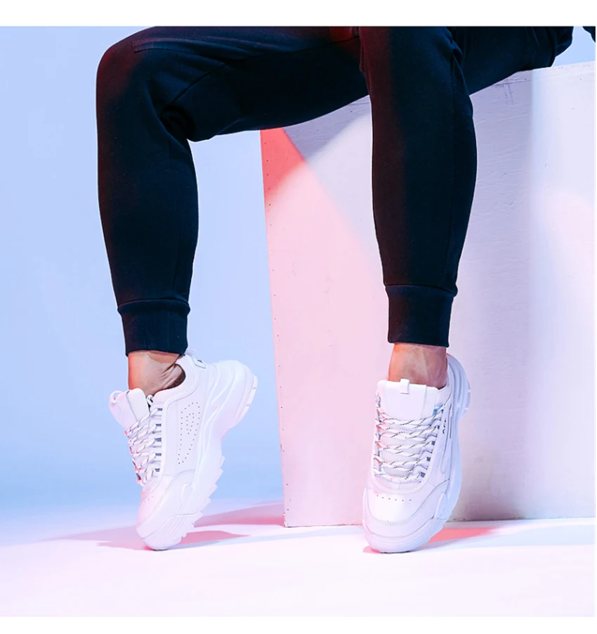 Delivr/Новинка года; мужские кроссовки на массивном каблуке; zapatillas hombre; Тройная Мужская обувь; Цвет белый; обувь для папы; Повседневный Спортивный Бег; Мужская обувь; S