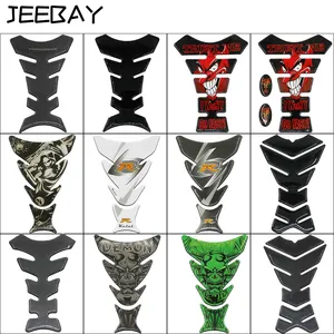 JEEBAY Новый Автомобиль Мотоцикл Наклейка на бак наклейки 3D углеродное волокно Дьявол череп логотип защитить топливный бак Pad мото гоночные аксессуары