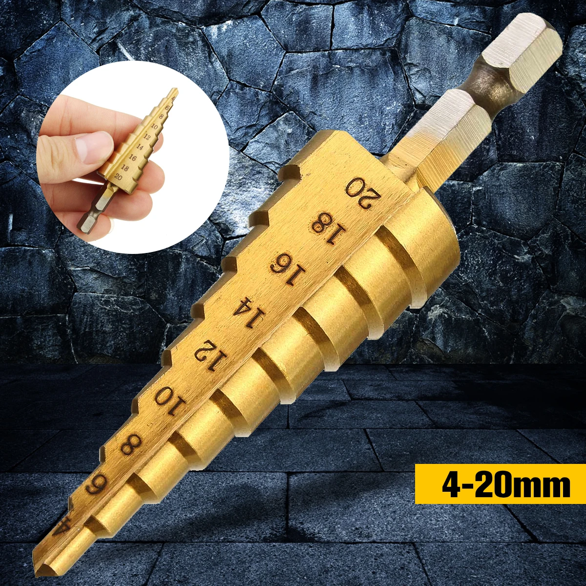 Doersupp 1 шт. шестигранное титановое ступенчатое Коническое сверло резак для