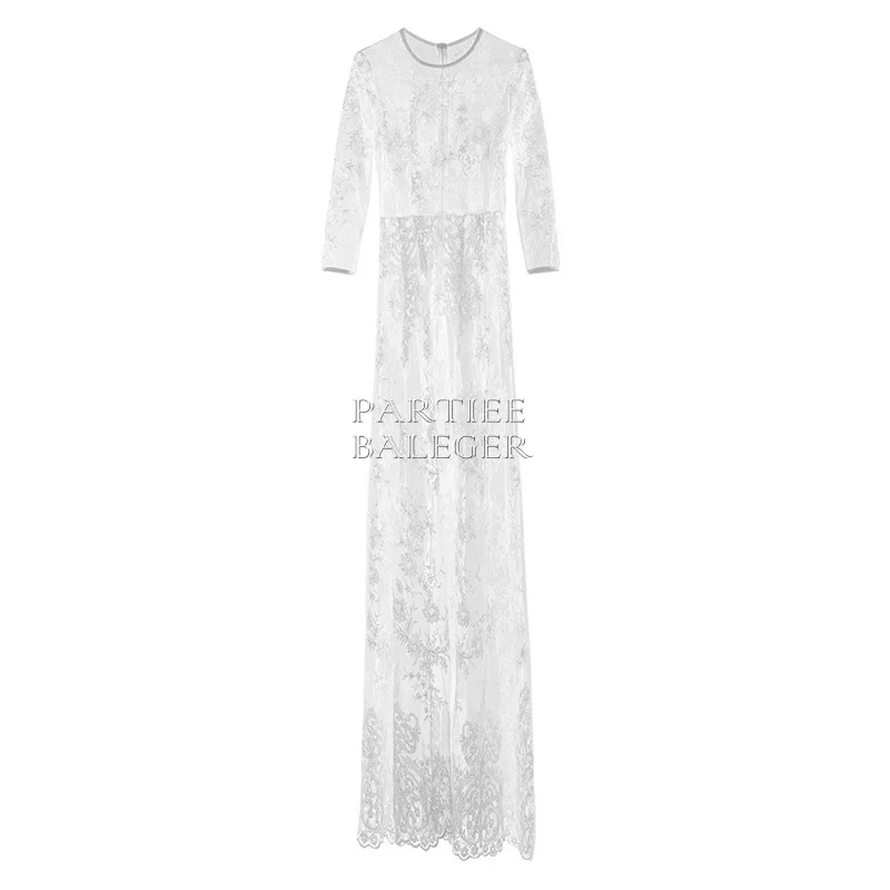 PB 2020 Новое поступление шикарное кружевное с длинными рукавами сексуальное