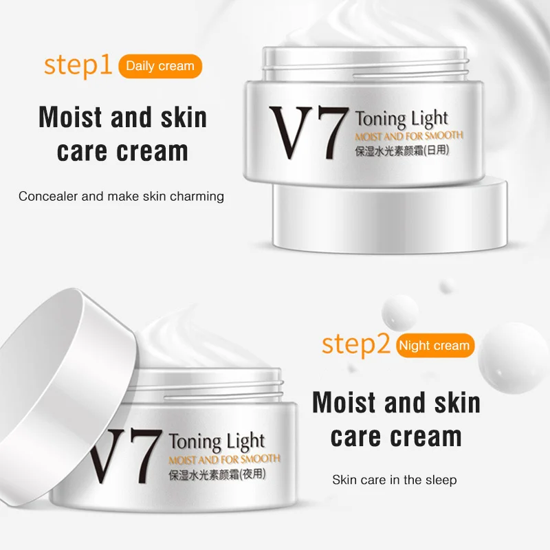 20ml*2pcs OneSpring V7 Day And Night Facial Cream Face Whitening Moisturizing Anti Aging Oil Control Acne Treatments Skin Care|skin care|day night