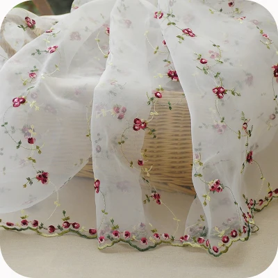 jujube red Африканская кружевная ткань органза маленькая Роза Жаккардовая юбка diy ремесло свадебное платье французская Одежда Аксессуары 130 см - Цвет: jujube red