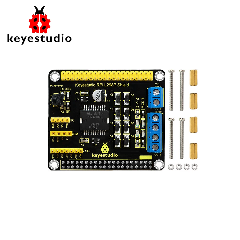 Протектор привода Keyestudio RPI L298P для Arduino/Raspberry Pi|Интегральные схемы| |