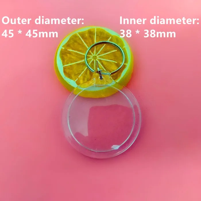 

50 Pcs Round Shaped DIY Acrylic Blank Picture Frame Keychains Transparent Blank Insert Photo Keychains