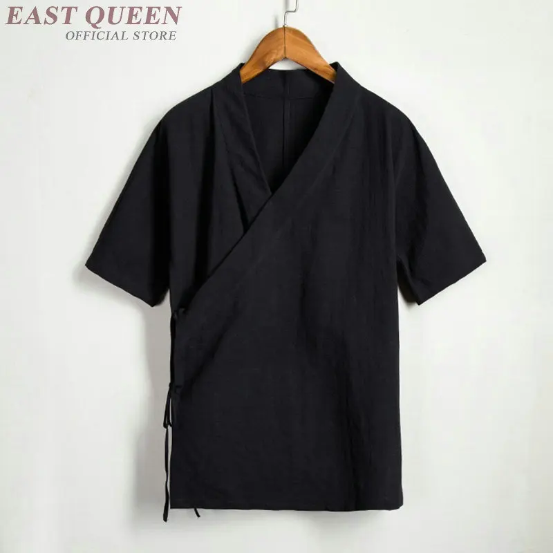 Традиционная китайская блузка рубашка одежда для мужчин топ с воротником