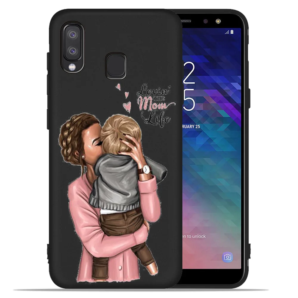 Черный чехол из ТПУ для samsung Galaxy A7 A92018 Coque Etui для мамы и девочки samsung Galaxy A30 40 50 70 A6 A8 Plus A320 - Цвет: 8