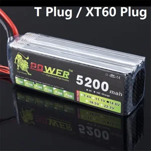 Lipo аккумулятор LION POWER, батарея 14,8 в, 5200 мАч, 30c для дрона, радиоуправляемого вертолета, радиоуправляемого автомобиля, лодки, квадрокоптера, игрушки с дистанционным управлением