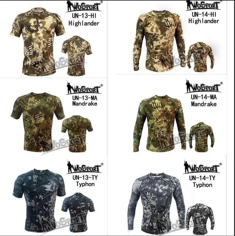 WOSPORT военные дышащие колготки охотничья одежда рубашки спортивная тактическая