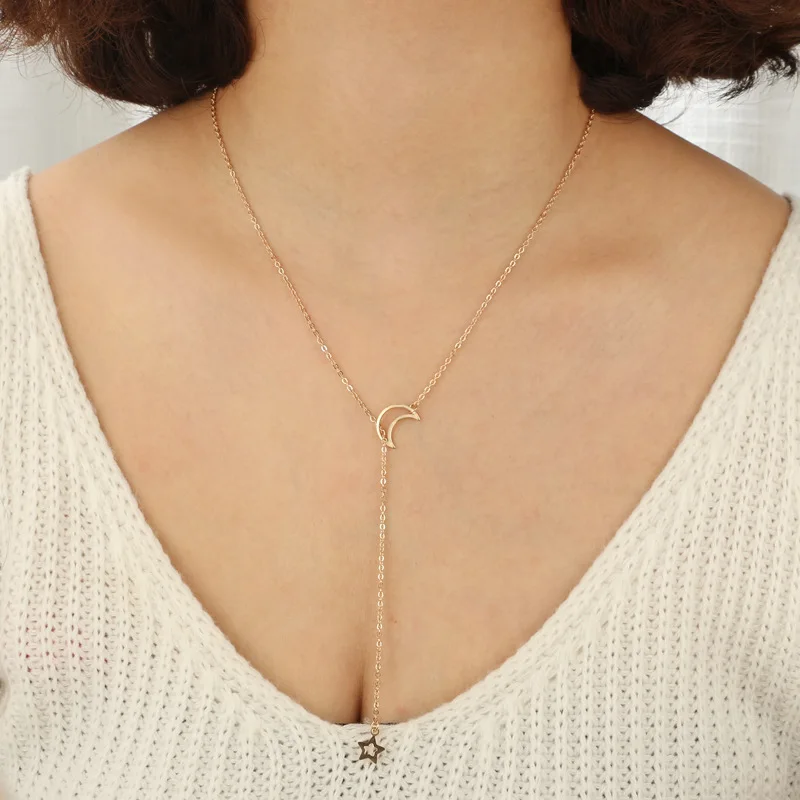 Распродажа! Дубай Новая мода женщин ювелирные изделия простое ожерелье с Луной и