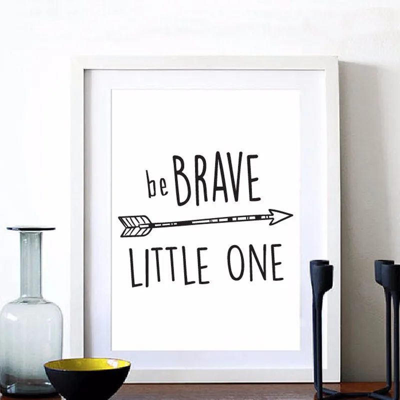 Новинка 2016 рисунок быть храбрым малышом настенное художественное цитата декор