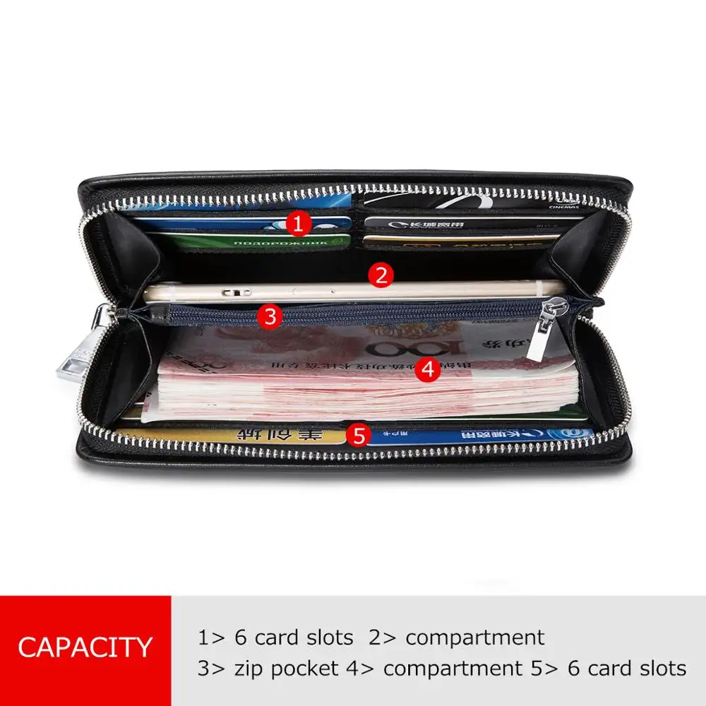 BISON джинсовый мужской кошелек из натуральной кожи роскошный брендовый на молнии