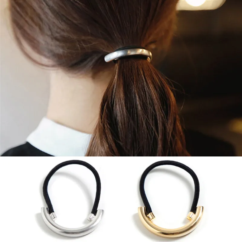 Лидер продаж! Простая широкая металлическая резинка для волос 8JWD63|hair ring metal|metal hair