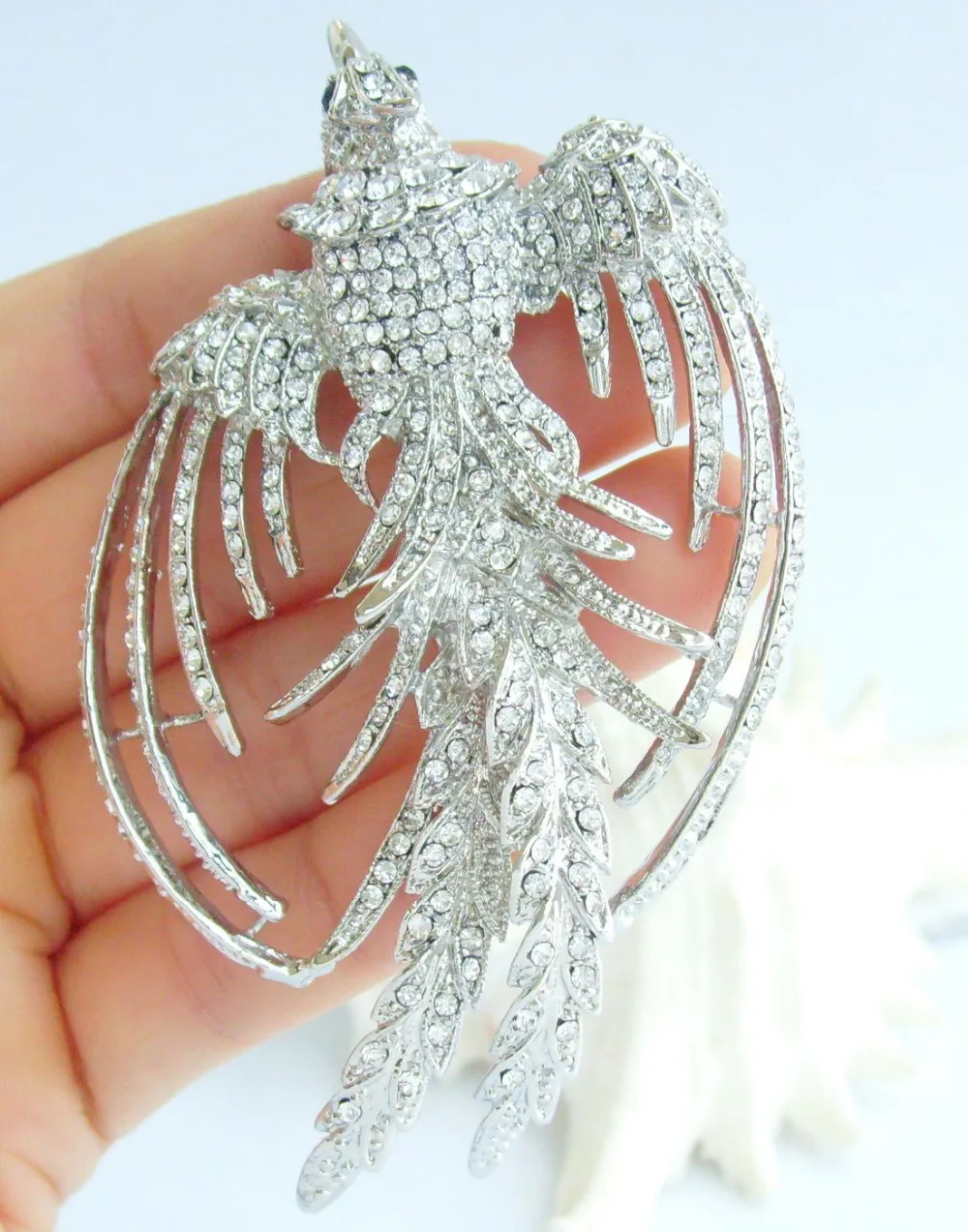 Булавка в виде птицы Феникс с австрийским кристаллом 3 54 дюйма|pin pendant|brooch pinsbird brooch