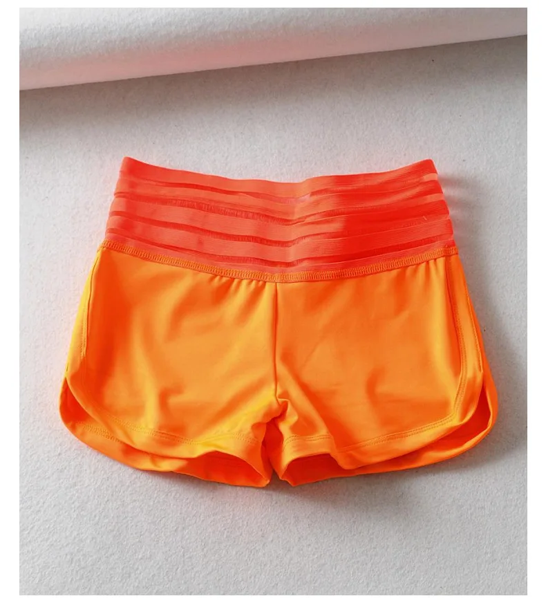 Summer Neon Green Pockets Shorts For Women Workout Mesh High Waist Push Up Shorts Fashion Lady Fitness Casual Stretch Shorts