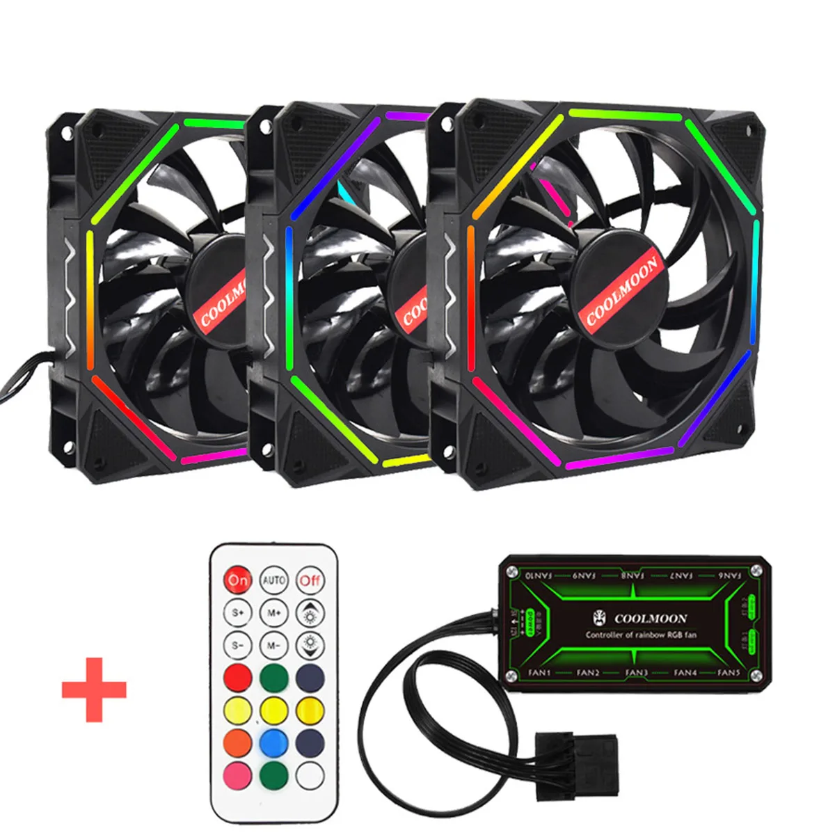 Чехол для компьютера PC охлаждающий вентилятор RGB регулируемый светодиодный 120 мм 6pin тихий ИК пульт дистанционного управления компьютерный кулер охлаждающий вентилятор чехол вентилятор cpu - Цвет лезвия: 3 fans and IR remote