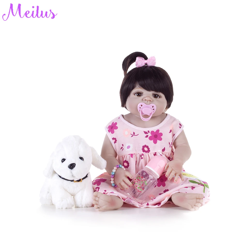 22 &quotПолное Силиконовое боди Reborn Baby Doll игрушка как настоящая дюймов