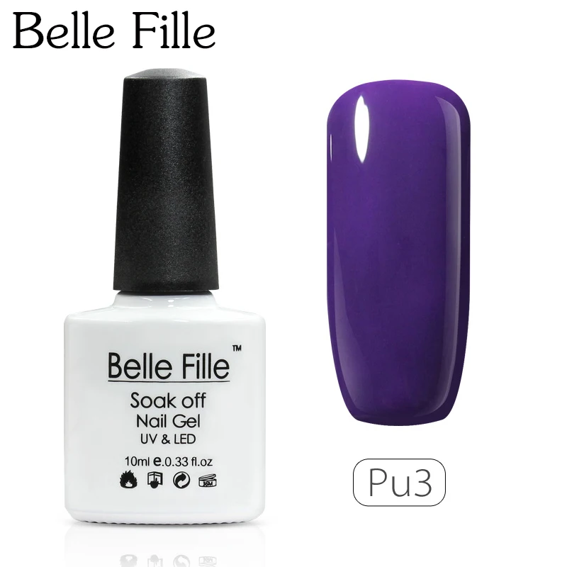 Belle Fille фиолетовый набор гель лака для ногтей 10 мл УФ строитель живопись Гель лак
