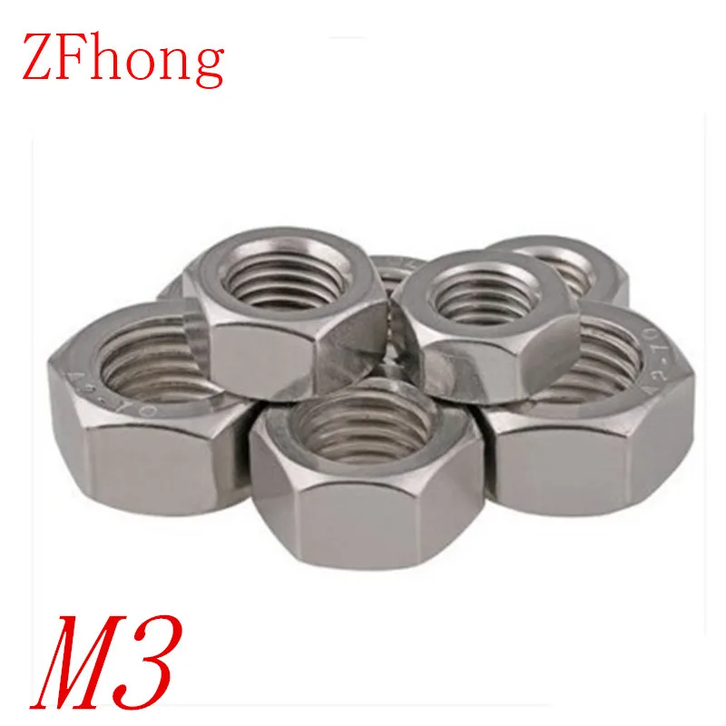 

1000PCS DIN934 M3 Stainless Steel 304 Hex Nut