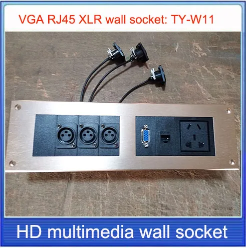 Настенная розетка XLR VGA RJ45 аудио розетка/алюминиевый сплав/Мультимедийная для