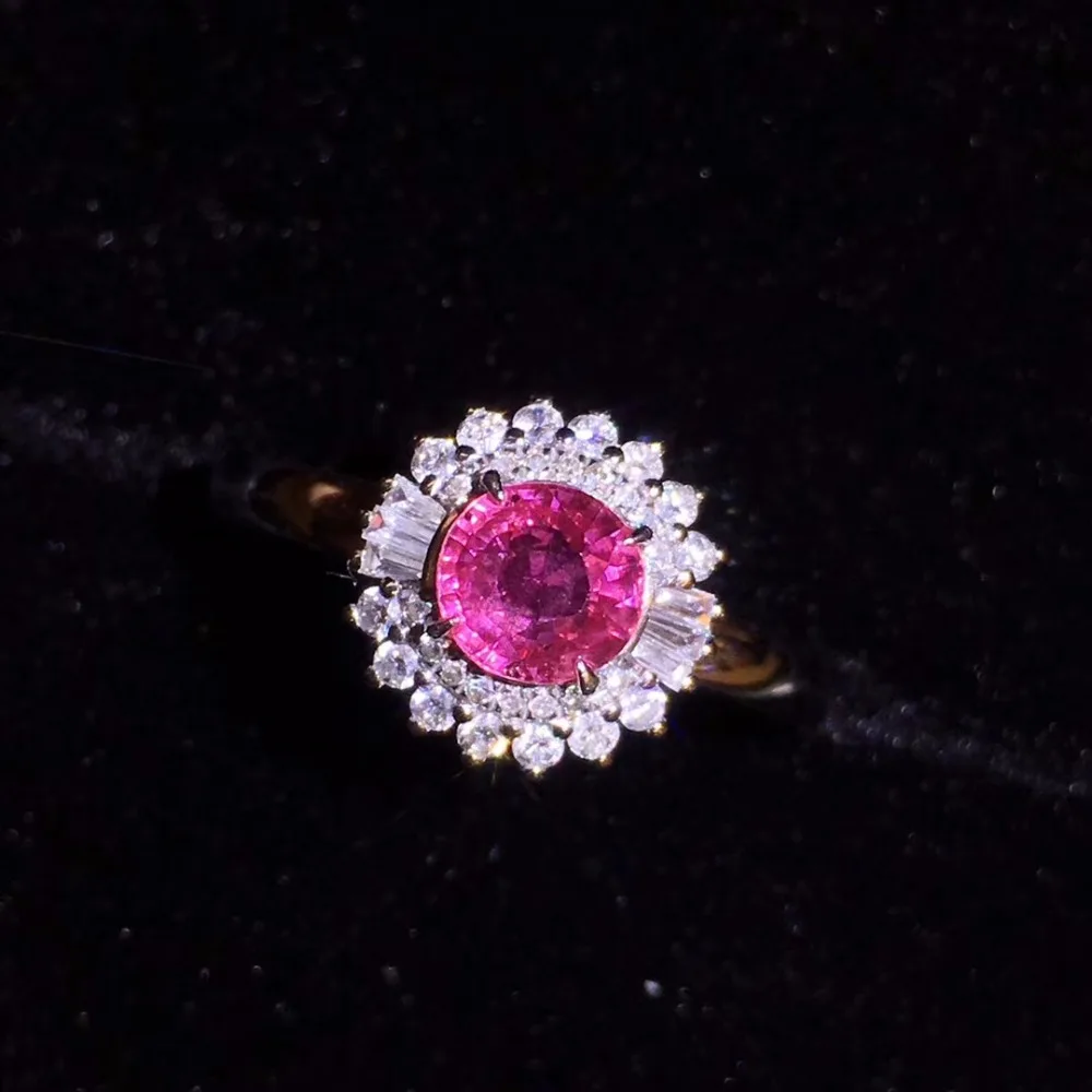 Ювелирные изделия настоящее чистое 18 K золото ювелирные 100% Природный розовый