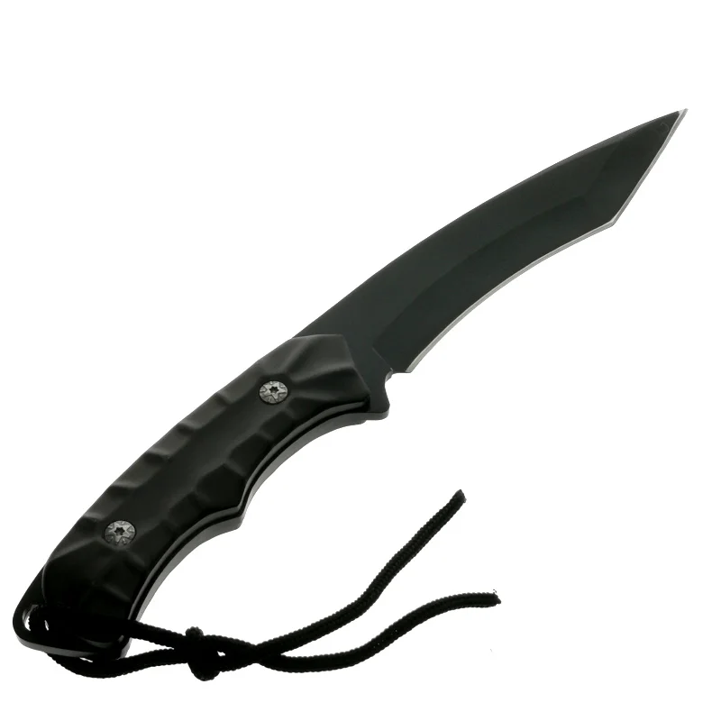 Mengoing Wilderness Multifunctional Army Knife 440C Steel Black Handle Survival Hunting Fixed Blade Knives Nylon Sheath | Инструменты