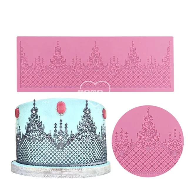 

Mom&Pea GX136 Free Shipping Silicone Lace Mold Big Size Cake Decoration Fondant Cake 3D Mold Food Grade Silicone Mould