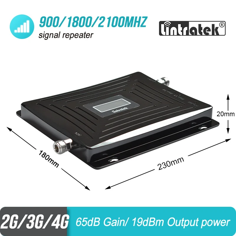 Трехдиапазонный ретранслятор Lintratek 2G 3G 4G 900 1800 2100 МГц сотовый телефон усилитель ALC