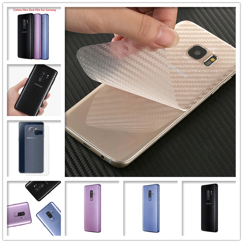2 шт пленка наклейка полное покрытие для samsung Galaxy S7 Edge S10 S9 S8 Plus Note 9 8 Note9 A5 углеродное волокно задняя защита экрана