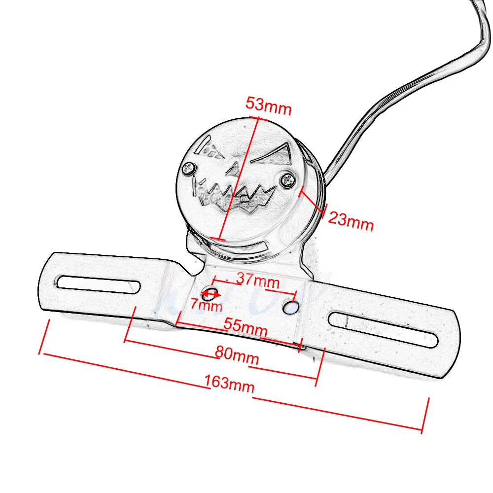 LED винтажная Тыква задний стоп Стоп лампа для кафе гонщик Чоппер поплавок