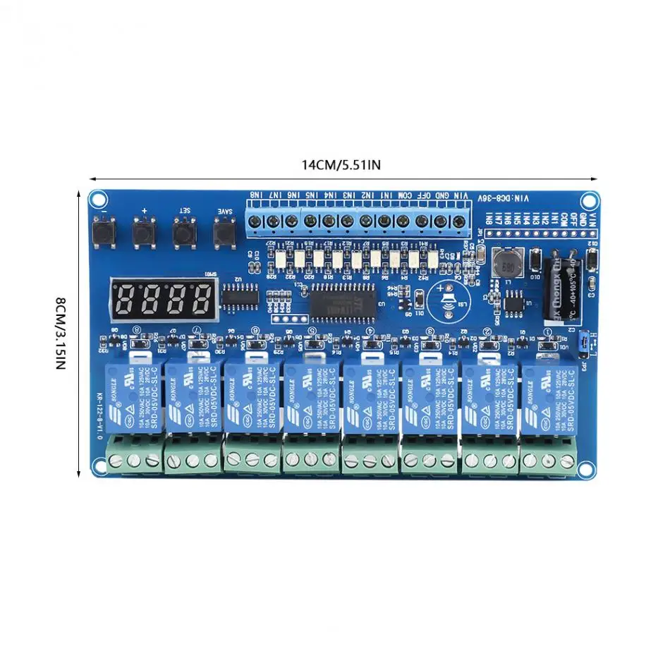 8-36V 8-канальный Многофункциональный реле задержки времени Интерфейс доска модульный оптрон светодиодный бистабильными реле