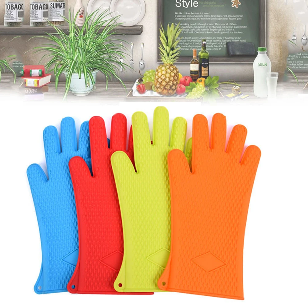 

Heat Resistant Baking Glove Silicone Kitchen Barbecue Oven Glove Cooking BBQ Grill Glove Oven Mitt