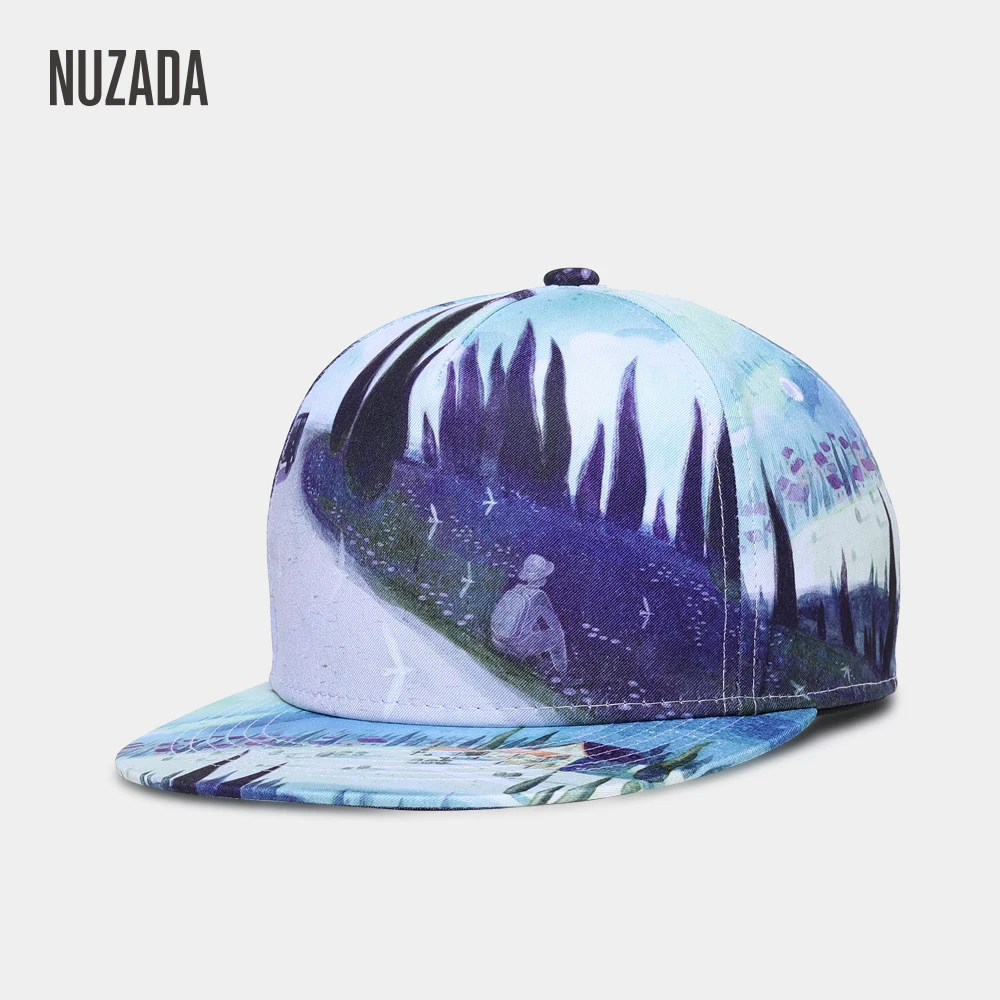 

Brand NUZADA Abstract Art Men Women Baseball Cap 3D Printing Caps Spring Summer Hats Bone Quality Cotton Adjustable Snapback