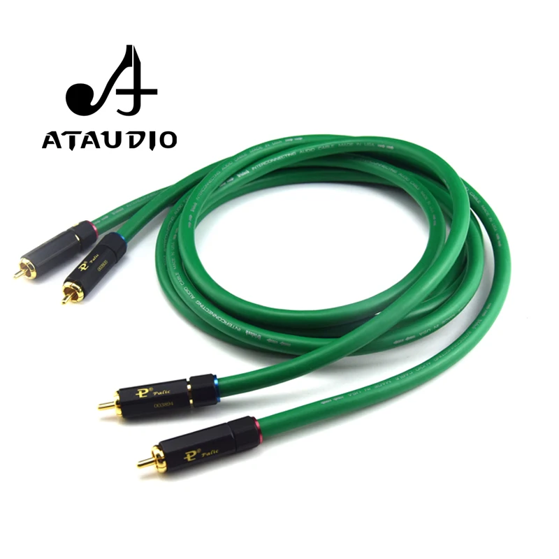 ATAUDIO Hifi посеребренный кабель 2RCA DVD усилитель Интерконнектор Двойной RCA Папа