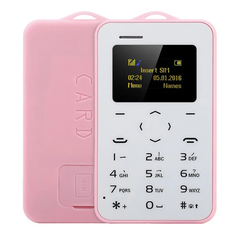 Лидер продаж AIEK C6 1.0 дюймов ультра тонкий Mini Card телефон Bluetooth календарь